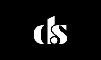 Anfangsbuchstabe ds-Logo-Design auf schwarzem Hintergrund. Pro-Vektor. vektor