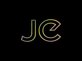 jc brev logotyp med färgrik regnbåge textur vektor. proffs vektor. vektor