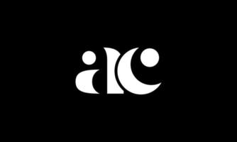 Anfangsbuchstabe ac-Logo-Design auf schwarzem Hintergrund. Pro-Vektor. vektor