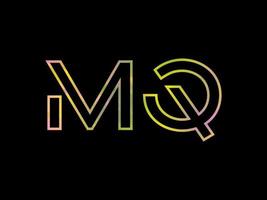 mq brev logotyp med färgrik regnbåge textur vektor. proffs vektor. vektor