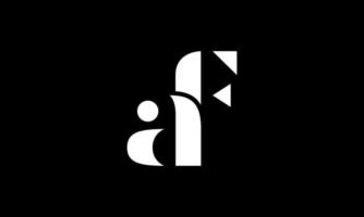 Anfangsbuchstabe af-Logo-Design auf schwarzem Hintergrund. Pro-Vektor. vektor