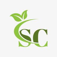 sc brev logotyp med susa löv ikon vektor. proffs vektor. vektor