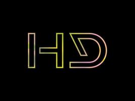HD-Brief-Logo mit buntem Regenbogen-Textur-Vektor. Pro-Vektor vektor
