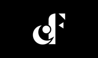 första brev jfr logotyp design i svart bakgrund. proffs vektor. vektor
