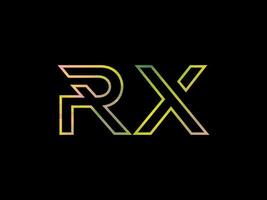 rx brev logotyp med färgrik regnbåge textur vektor. proffs vektor. vektor