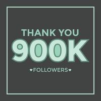 danke design grußkartenvorlage für soziale netzwerke anhänger, abonnenten, wie. 900000 Follower. Feier der 900.000 Follower vektor