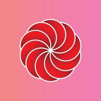 cirkulär mönster konst. röd och vit blomma design. vektor