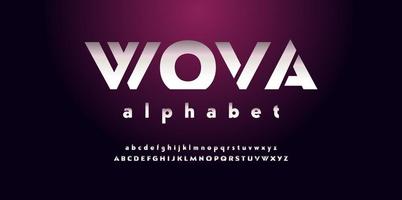 Schriftart und Zahl des modernen Alphabets. trendige alphabet buchstaben. vektor