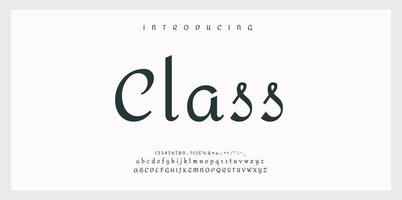 trendig alfabet brev. typografi framtida kreativ design begrepp typsnitt och tal. vektor illustration.