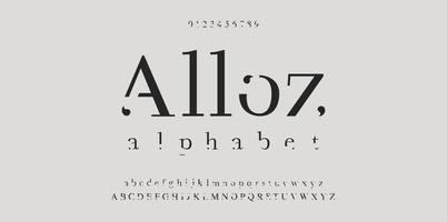 trendige alphabet buchstaben. typografie zukünftiges kreatives designkonzept schriften und zahlen. Vektorillustration. vektor