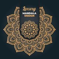 lyx dekorativ och bröllop mandala design och islamic bakgrund i gyllene Färg vektor