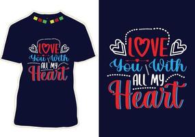 alla hjärtans dag t-shirt design vektor