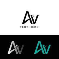 AV första brev logotyp design vektor