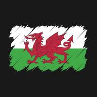 wales-flaggenbürstenvektor vektor