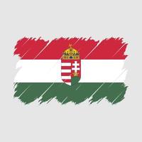 Pinselvektor mit ungarischer Flagge vektor