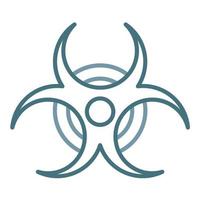 Bio-Hazard-Linie zweifarbiges Symbol vektor