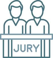 jurymedlem manlig linje två Färg ikon vektor