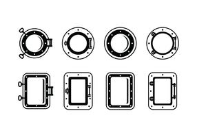 Schiffsfenster-Set-Symbole vektor