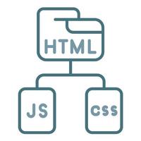 html js css linje två Färg ikon vektor