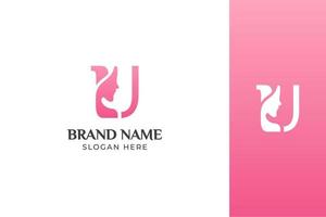 Brief Schönheit Gesicht rosa Logo Design Vektor