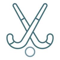 Feldhockeyschläger und Balllinie zweifarbiges Symbol vektor