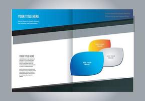företags- företag bi-faldigt broschyr design bunt vektor