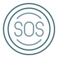 sos-Linie zweifarbiges Symbol vektor