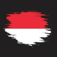 borsta stroke fri indonesien flagga vektor