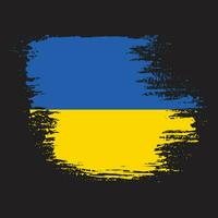 neue Pinsel-Grunge-Textur ukrainischer Flaggenvektor vektor