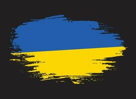 kostenloser Pinselvektorrahmen Ukraine-Flagge vektor