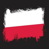 neues polnisches Grunge-Flaggendesign vektor