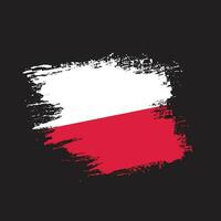 kostenloser Pinselvektorrahmen Polen-Flagge vektor