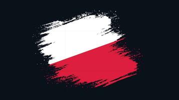 polen grunge textur flagga vektor