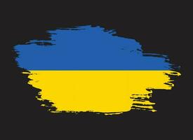 handgezeichneter Grunge-Pinselstrich Ukraine-Flaggenvektor vektor