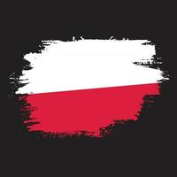 neue Grunge-Textur Polen-Flaggenvektor vektor