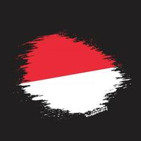 grunge måla borsta stroke indonesien flagga vektor