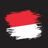 neue indonesien handfarbe grunge flag vektor