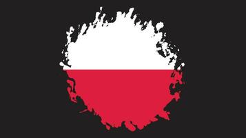 Pinselstrich Grunge Textur Polen Flagge Vektor