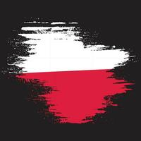 neues polnisches Grunge-Flaggendesign vektor