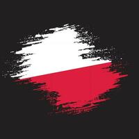 Polen verblasste Grunge-Textur Flaggenvektor vektor