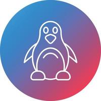 Pinguin-Linie Farbverlauf Kreis Hintergrundsymbol vektor