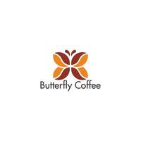 Schmetterling Kaffeebohne Symbol geometrischer Logo-Vektor vektor