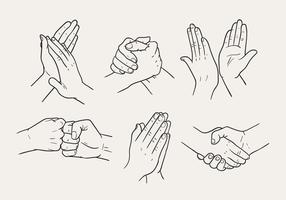 Handdragna handen gesturer vektorer