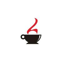 brev h varm kaffe kopp symbol logotyp vektor