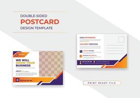 kreative und professionelle Postkarten-Designvorlage für Firmenkunden vektor