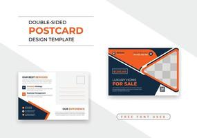 Firmenpostkarte für Immobilienunternehmen mit geometrischem Design. vektor