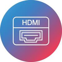 Hdmi-Anschlusslinie Farbverlauf Kreis Hintergrundsymbol vektor