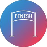 Finish Flag Linie Farbverlauf Kreis Hintergrundsymbol vektor