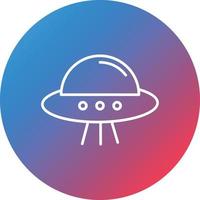 UFO linje lutning cirkel bakgrund ikon vektor