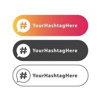 Hashtag-Label, Nachrichtenblasen mit Platz für Ihren Text. Vektor-Logo-Symbol vektor